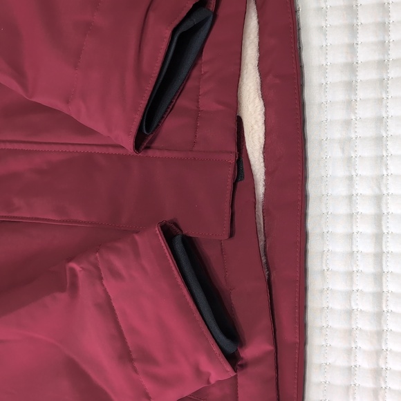 Hollister Maroon Hooded Faux Fur Lined Coat - Picture 3 of 5